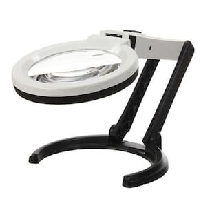Lupa De Mesa Bancada 10 Leds Lente 120mm Pilhas e Bivolt CBR03549