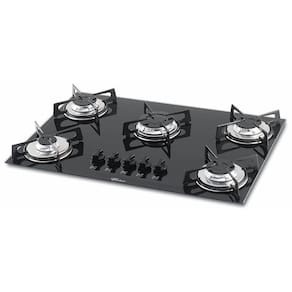 Fogão Cooktop Fischer 5 Bocas Gás Mesa Vidro Preto 1642-6985
