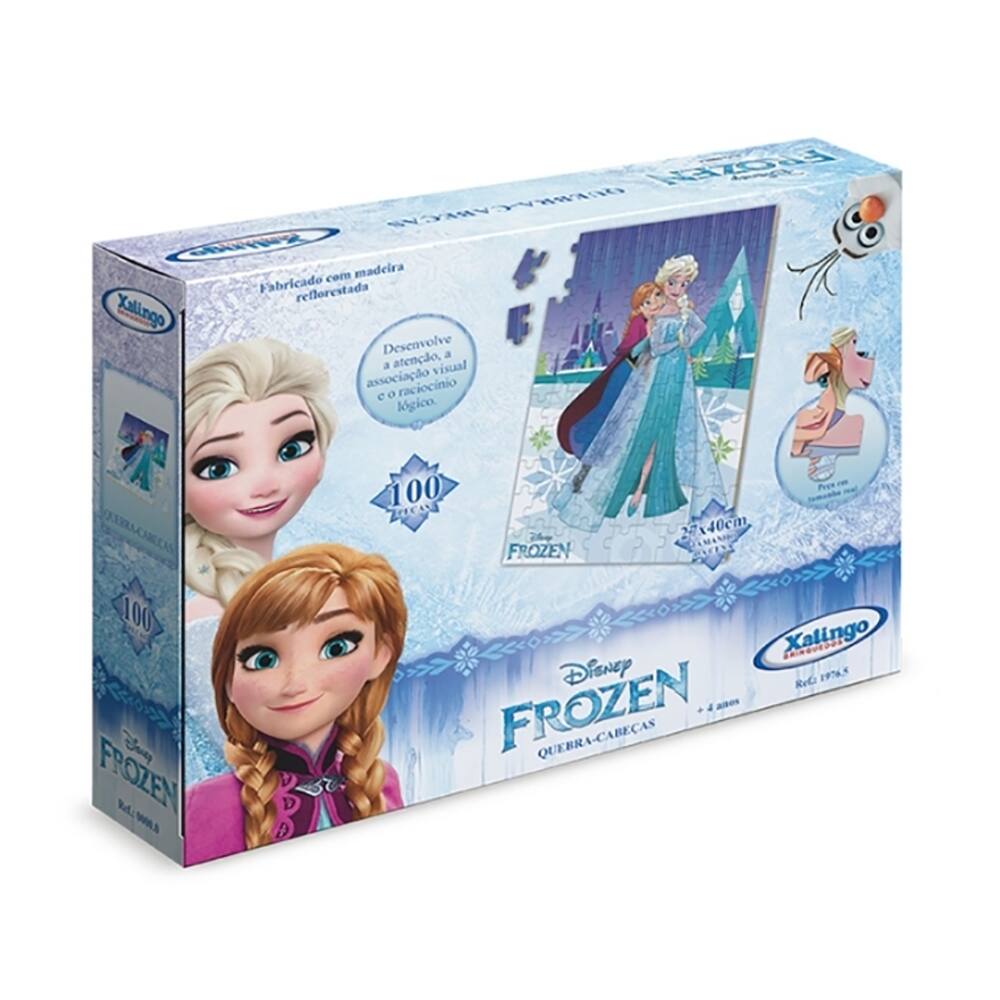 Kit Quebra Cabeça Da Frozen Princesa Disney 100 + 200 Peças