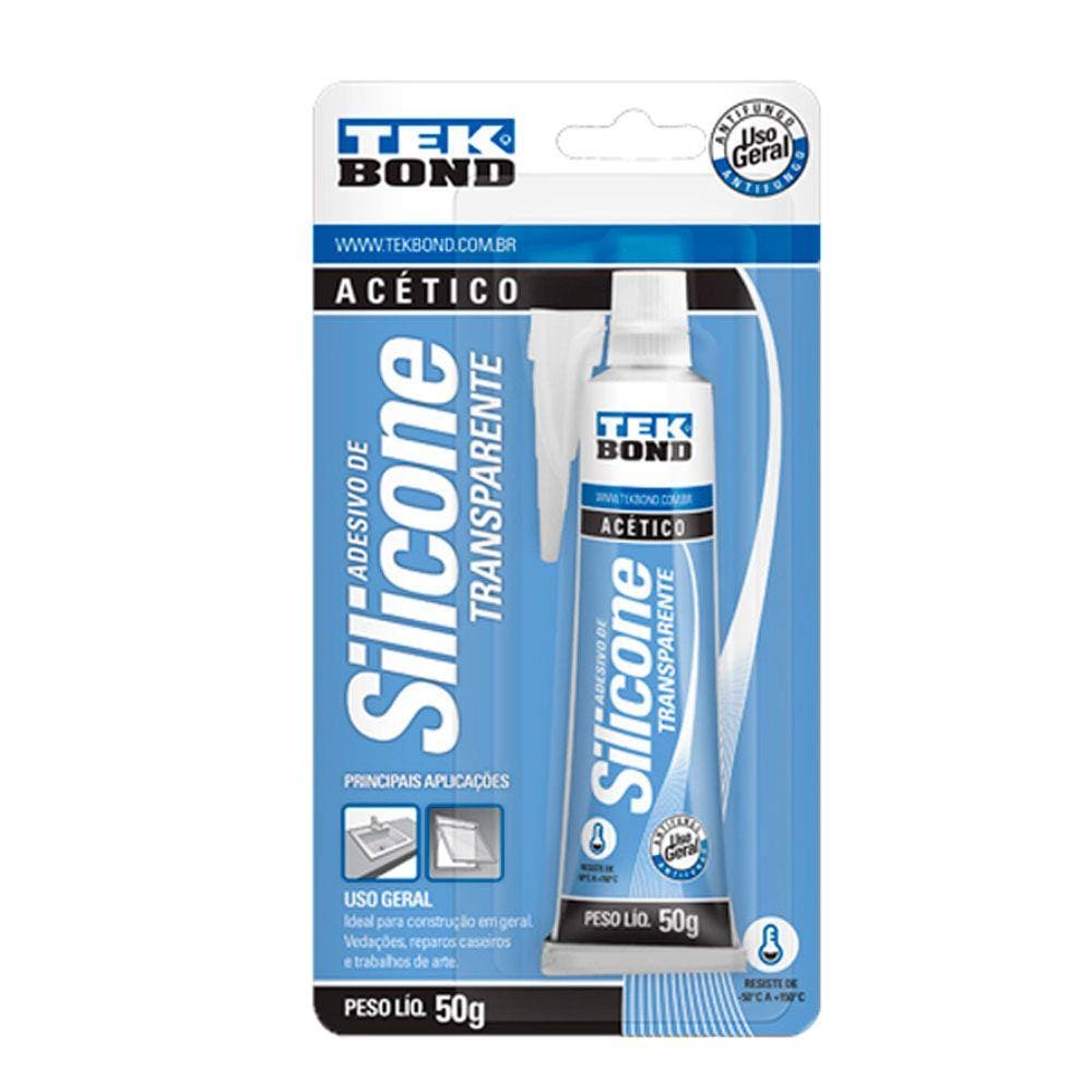 Adesivo De Silicone Tekbond Transparente Cx C/12 50G