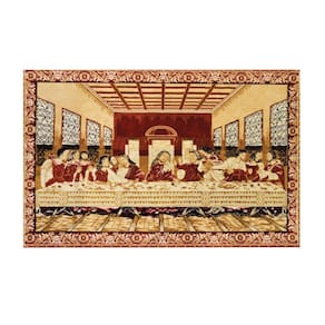 Tapete Retangular Veludo Gobelem Santa Ceia 100x150 cm
