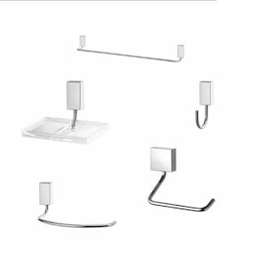 Kit Acessórios Para Banheiro 5 Peças Aço Inox 2000 C30 Lorenzetti