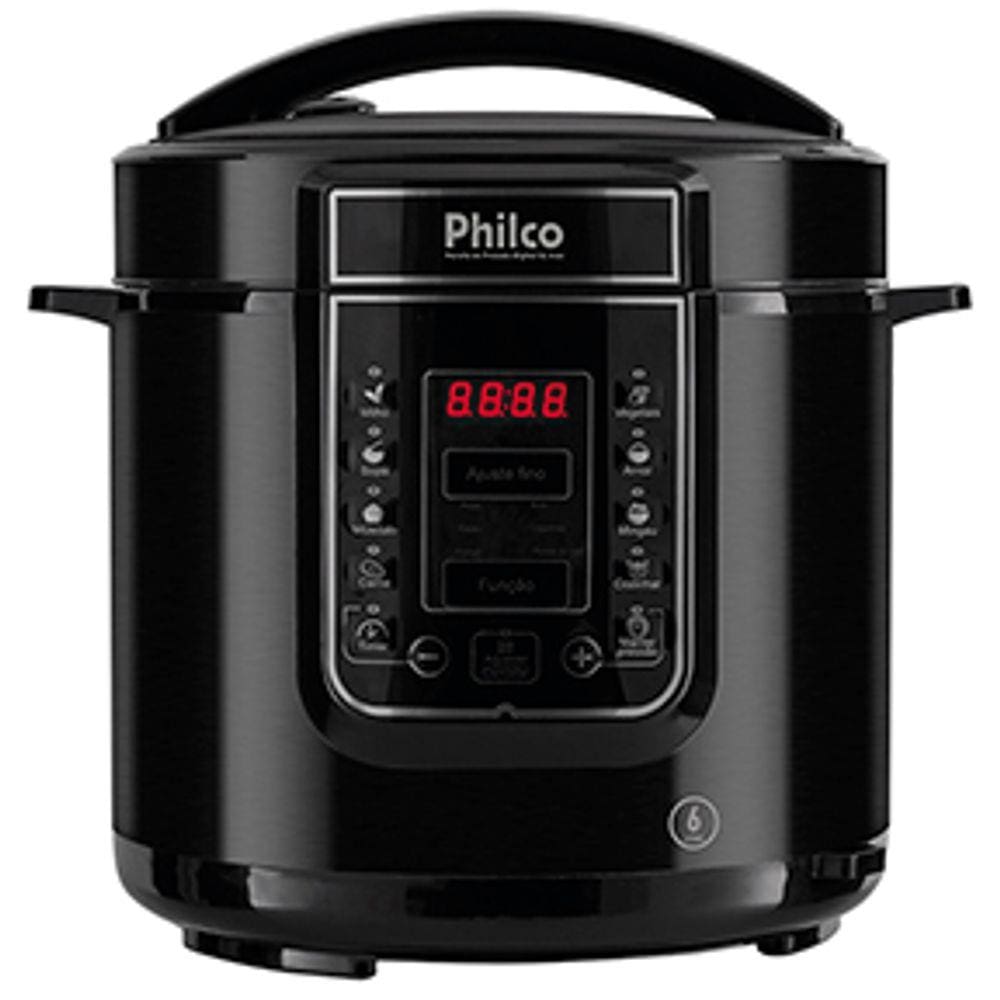Panela de Pressão Digital 6L Inox Preta Philco