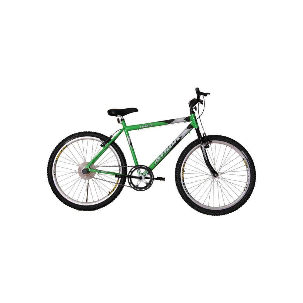 Bicicleta Aro 26 Mtb Sem Marcha Legacy Masculina Verde Athor Bike