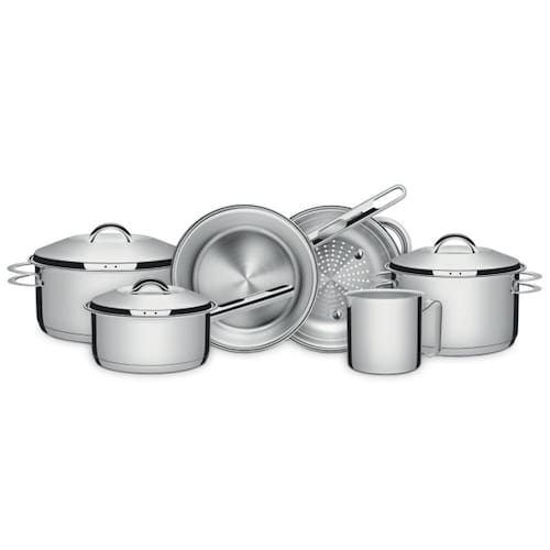 imagem-Conjunto Jogo Panelas 6pc Inox Fundo Triplo Tramontina Solar