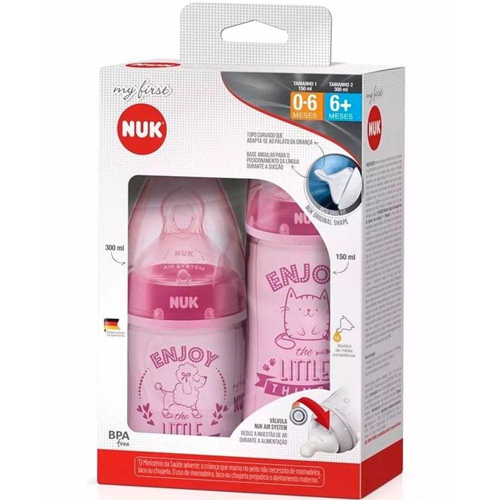 Kit Mamadeira My First 150ml e 300ml Girl - Nuk