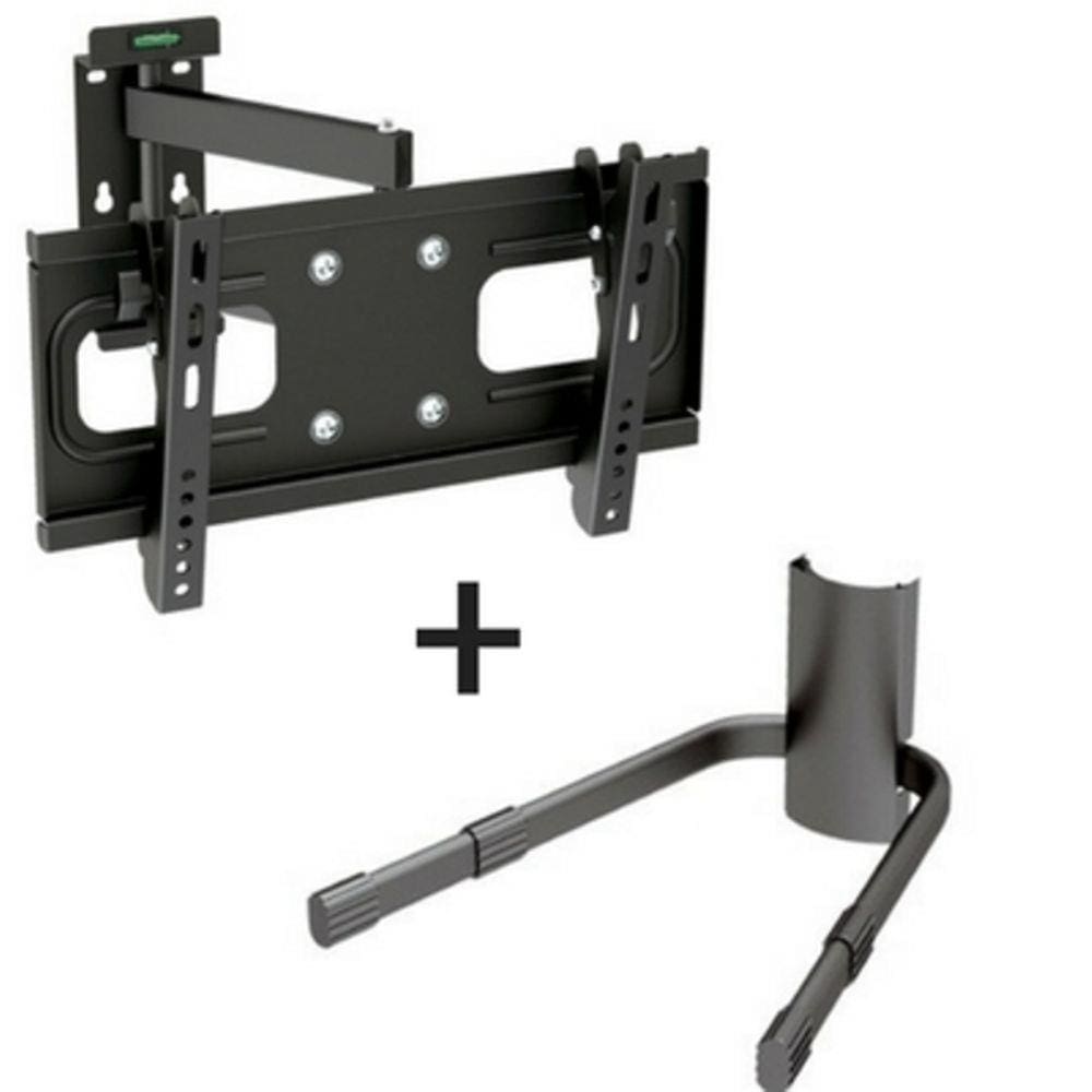 Combo - Suporte Articulável para TV LED/LCD/Plasma 32” + Suporte Multiuso FT-DVD10 Para DVD/Cadeira de Praia/Bicicleta - Fixatek