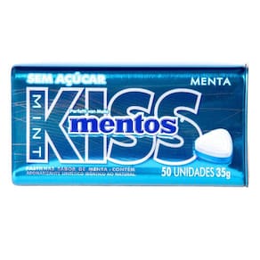 Pastilhas Mentos Kiss Sem Açúcar Menta