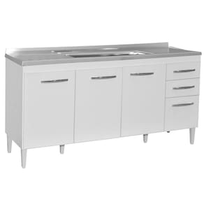 Balcão Gabinete de Pia Áustria 160cm 04 Portas 02 Gavetas - Lumil Móveis