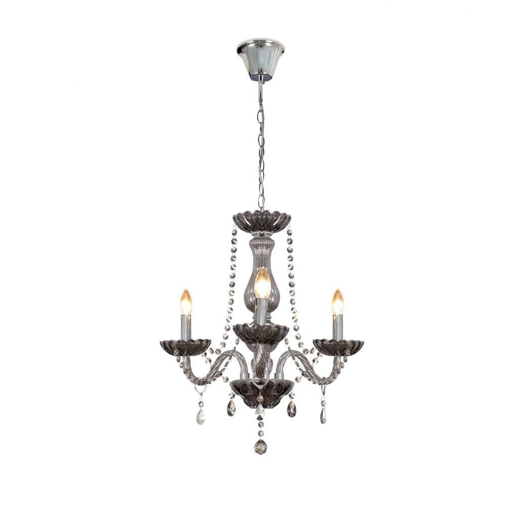 Lustre para 3 Lâmpadas E14 Clássico Bronzearte Fumê