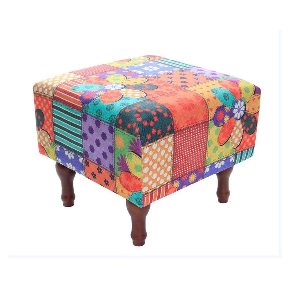 Puff Banqueta com Espuma 40x40cm Decorativo Quadrado Pés Madeira