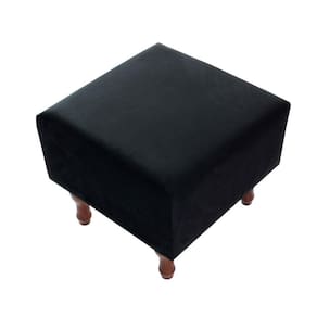 Puff Banqueta com Espuma 40x40cm Quadrado Suede Decorativo Pés Madeira