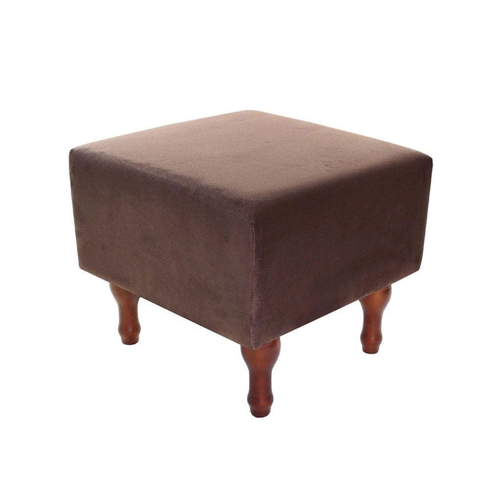 Puff Banqueta com Espuma 40x40cm Quadrado Suede Decorativo Pés Madeira BF Colchões