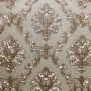 Papel de Parede Italiano - 360805 - Colonial Marrom Claro para Sala + Cola - 9,5 metros x 53 cm - Cobre 4,5 m²
