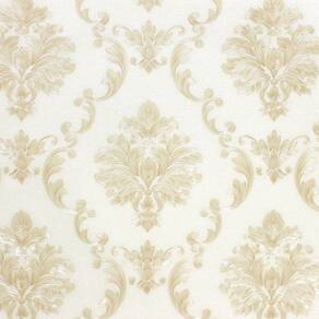 Papel de Parede Italiano - 360804 - Colonial Bege Claro para Sala e Quarto + Cola - 9,5 metros x 53 cm - Cobre 4,5 m²