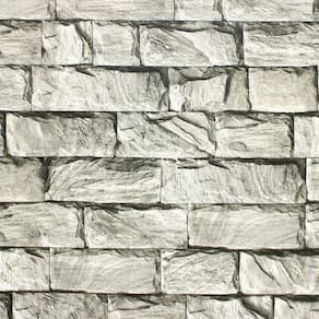 Papel de Parede Italiano - 360501 - Pedra Madeira 3D Cinza para Sala e Escritório + Cola - 9,5 metros x 53 cm - Cobre 4,5 m²