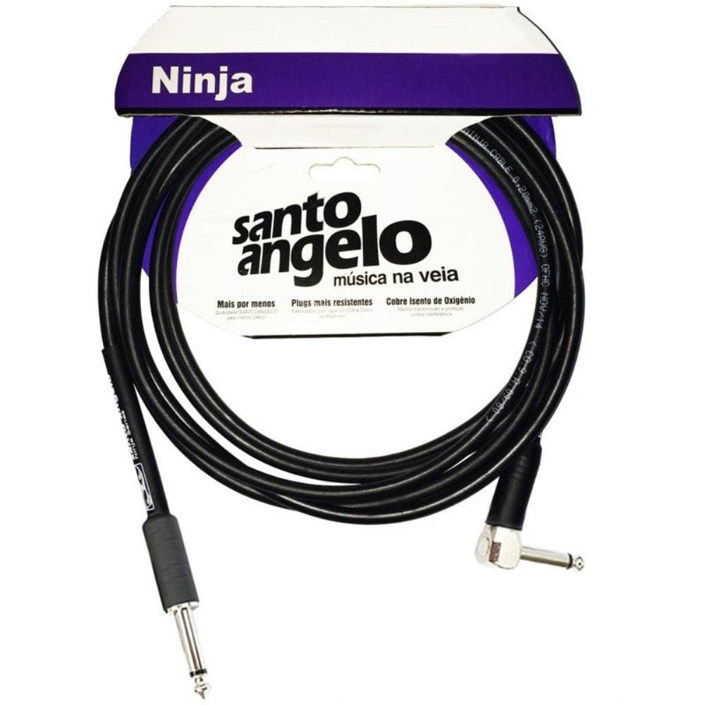 Cabo Para Guitarra Violão Baixo Santo Angelo Ninja P10 L 6,10M
