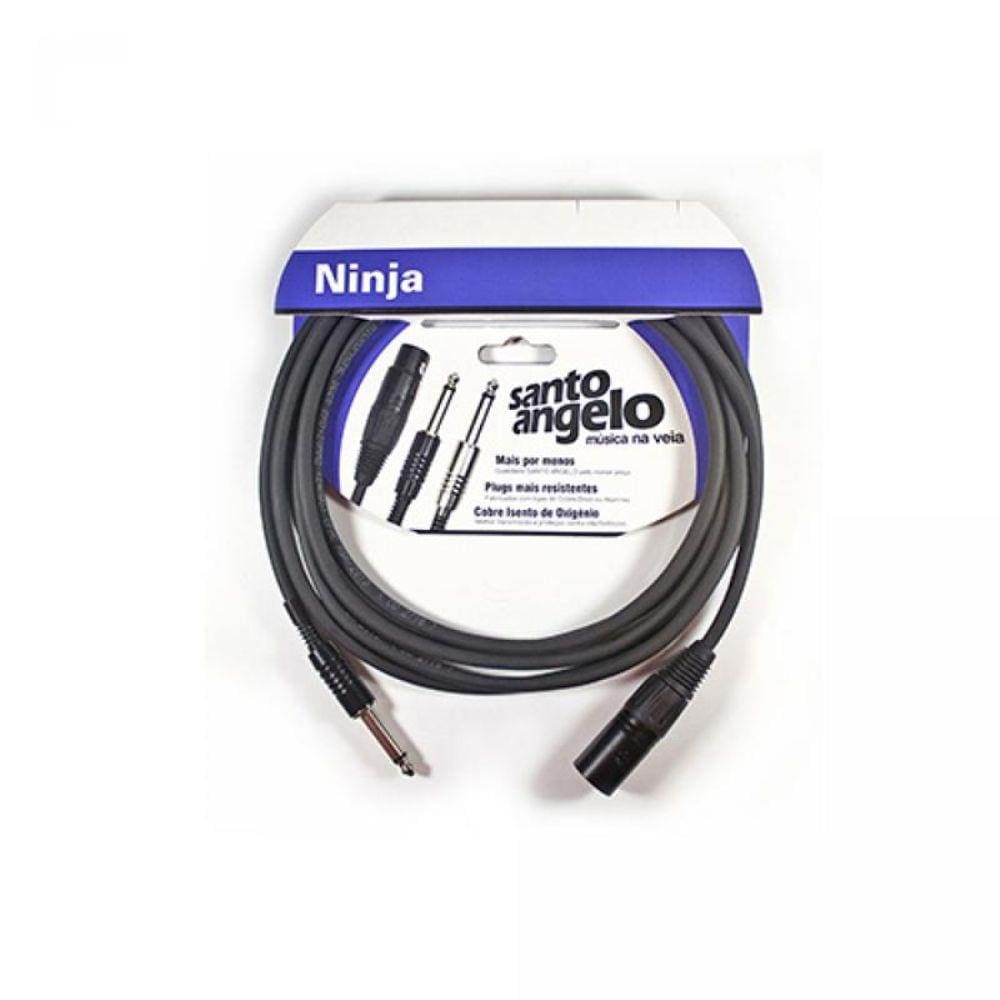 Cabo Microfone Santo Angelo P10 X Xlr Macho 7,62M Ninja Nm B