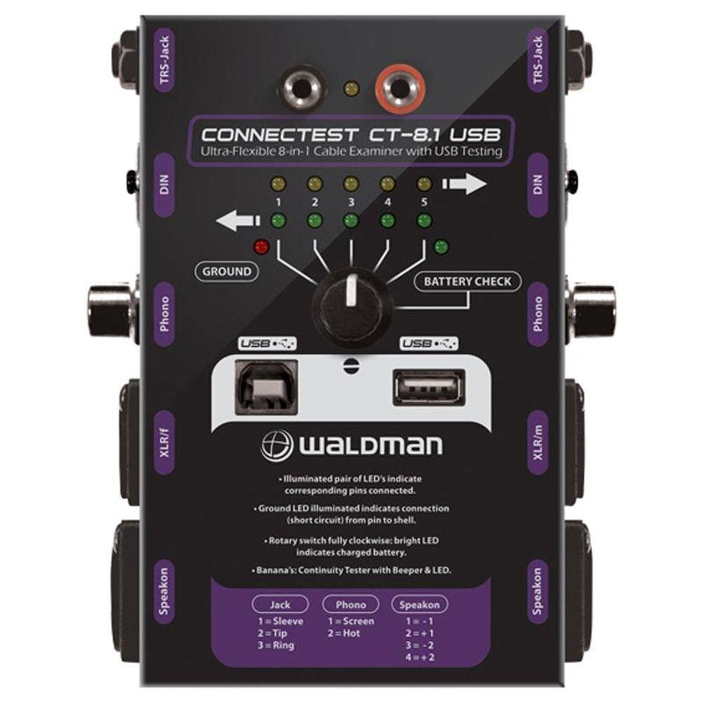 Testador De Cabos Waldman Ct-8.1 Usb 8 Tipos De Conexão