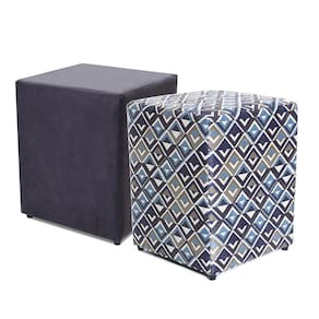 Kit 2 Puffs Quadrados Decorativo 45cm