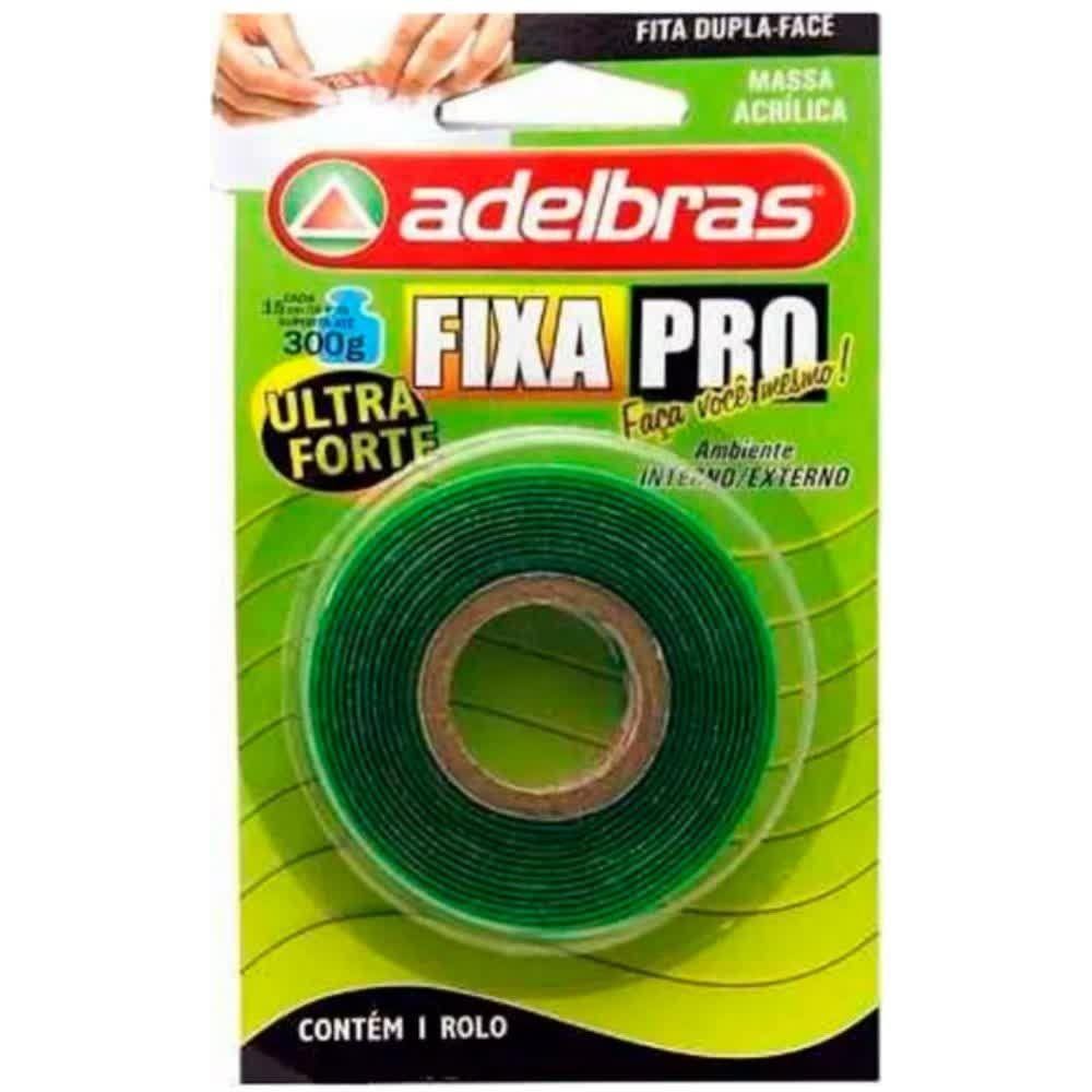 Fita Adesiva Dupla Face Massa Acrílica 12mm x 2m Fixa Pró 1 Rolo Adelbrás