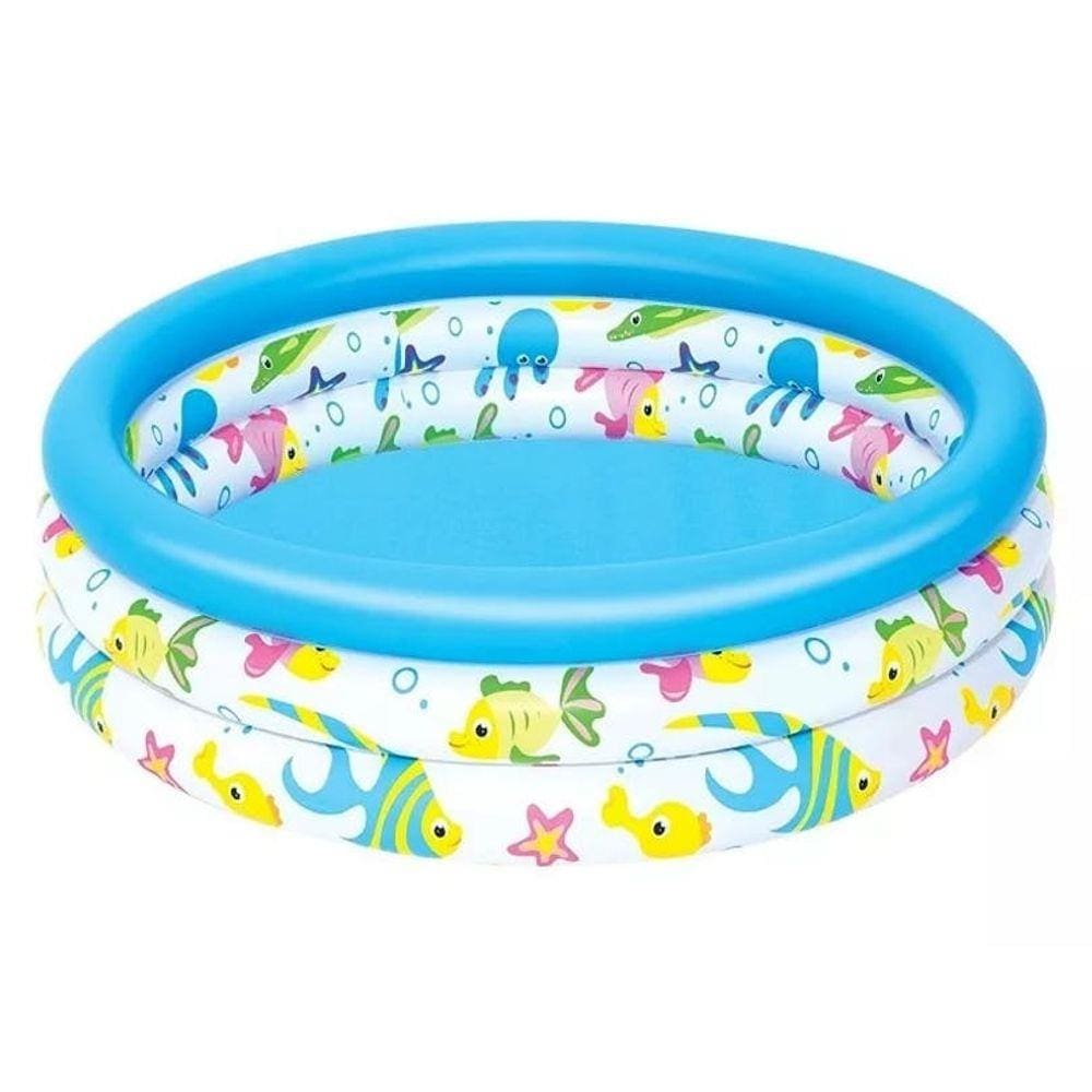 Piscina Inflável 3 Anéis 140 Litros Bestway Peixes Praia