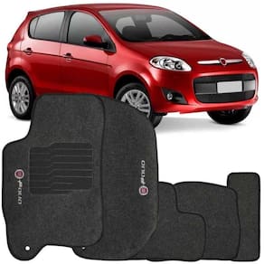 Jogo de Tapete Automotivo Carpete Novo Fiat Palio 2012 à 2018 Soft Grafite 5 Peças