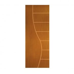 Porta de Madeira Frisada Cantareira MGM 210cmx90cm Melamínico Mogno