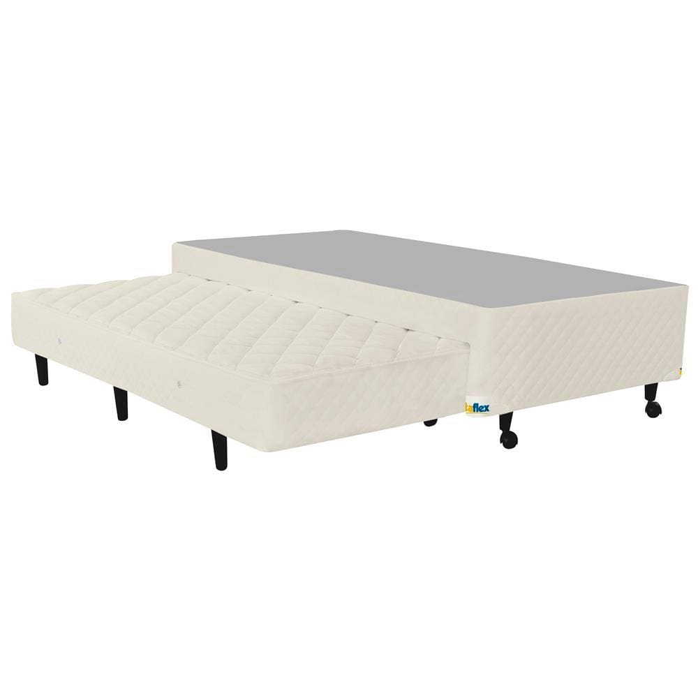 Base Box para Colchão Solteiro Itaflex Lyon com Cama Auxiliar 42x96x203 cm - Bege