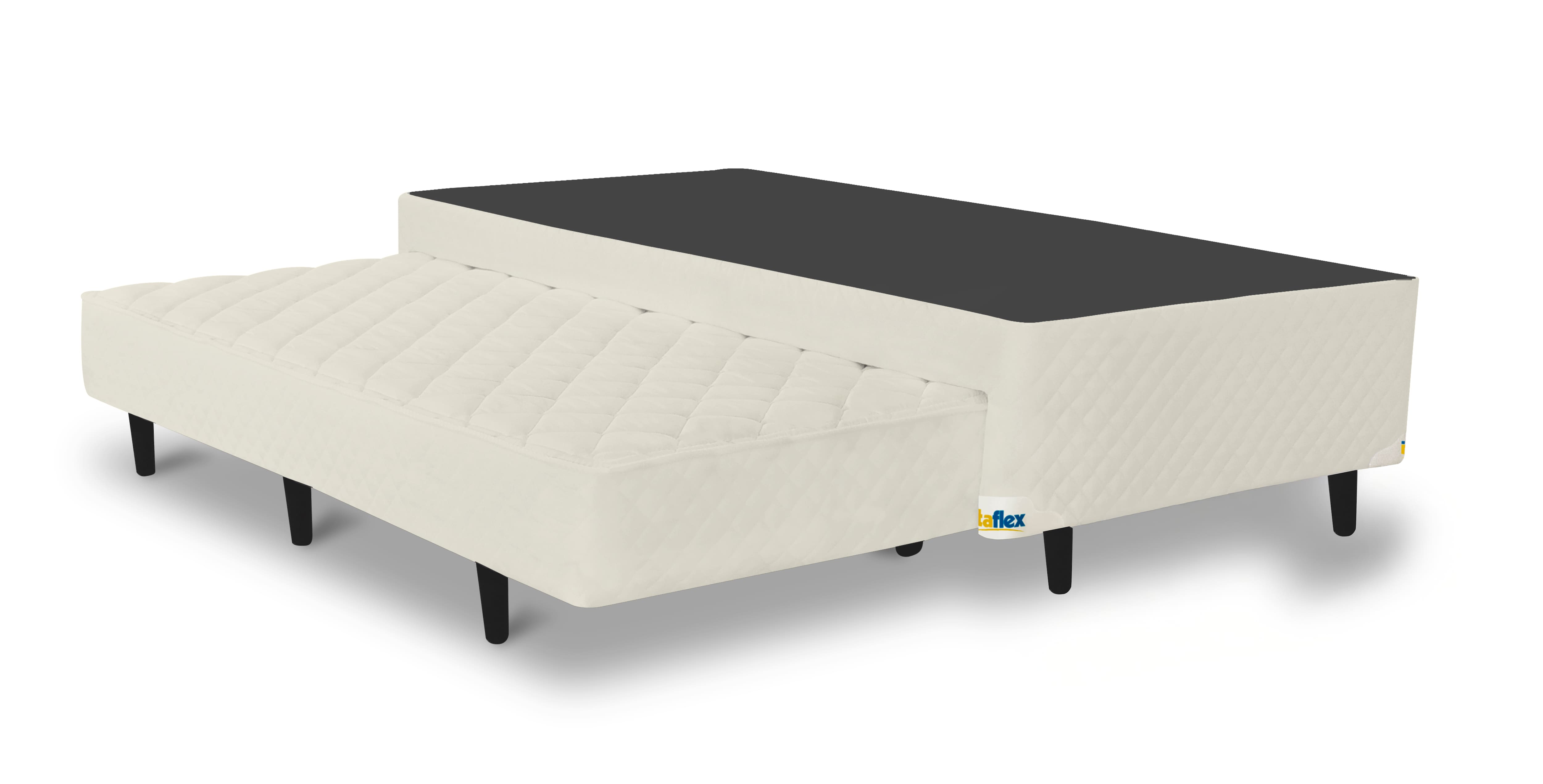 Base Box para Colchão Solteiro Itaflex Lyon com Cama Auxiliar 42x96x203 cm - Bege