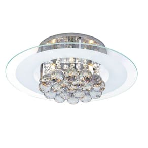 Plafon Cristal de Sobrepor para 4 Lâmpadas Redondo Roma Startec