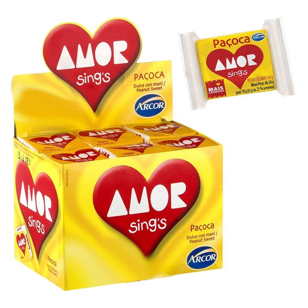 Paçoca Amor Sings 18g c/30 - Arcor