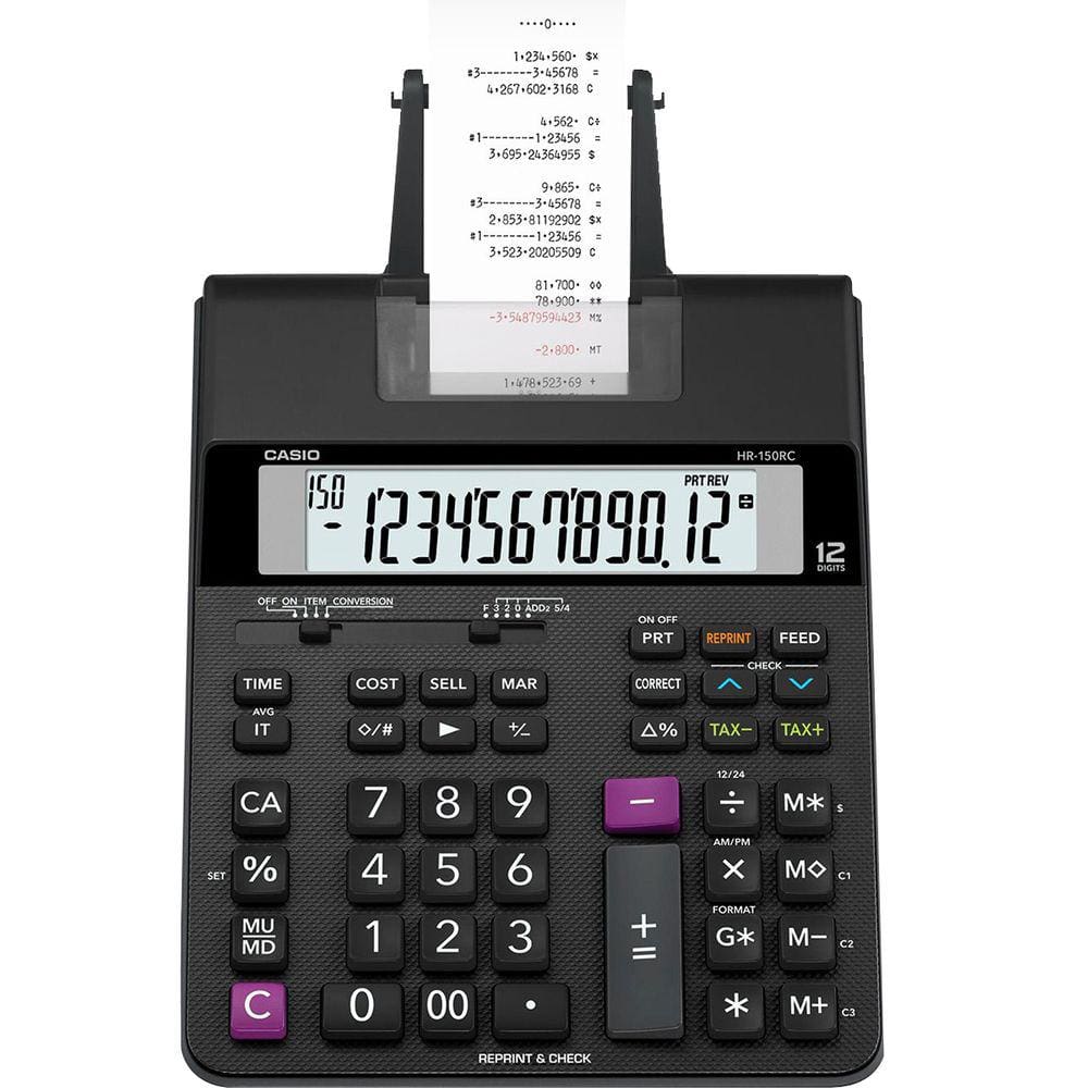 Calculadora C/ Bobina Compacta HR150RC-B Preto CASIO