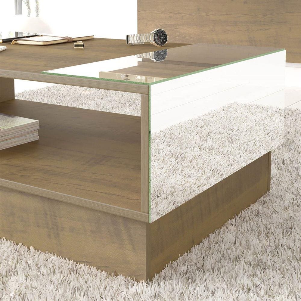 Mesa De Centro Detroit Com Espelhos Mdf 15Mm Artely