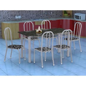 Conjunto de Mesa Granada com 6 Cadeiras Madri e GR