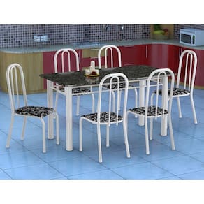 Conjunto de Mesa Granada com 6 Cadeiras Madri GR