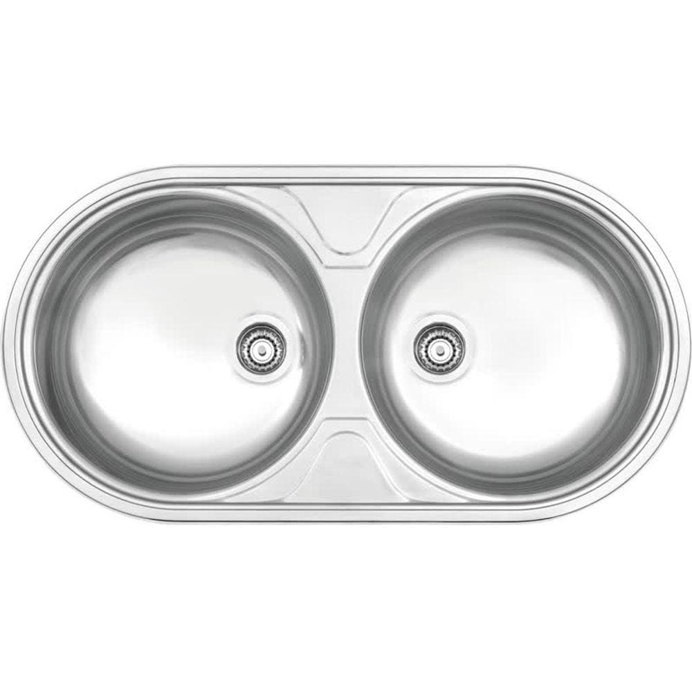 Cuba Dupla Redonda Inox Acetinado 84X44Cm Prime Tramontina