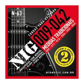Encordoamento NIG Duplo 2N63 P/ GUITARRA  009/.042 - EC0384