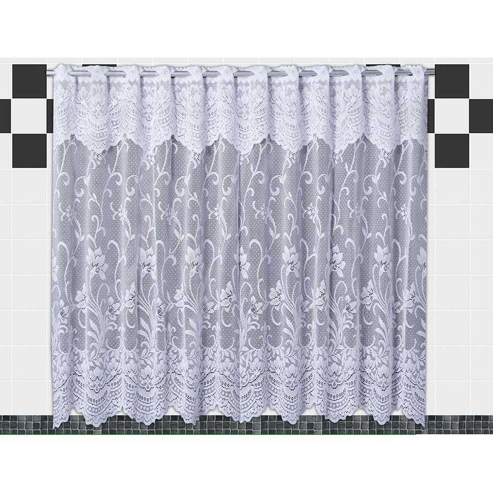 Cortina de Renda - Copa e Cozinha - Karla - 2,00m x 1,20m - P/ Varão - Cortilester