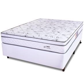 Conjunto Colchão Casal Molas Ensacadas Com Pillow + Box Courvin