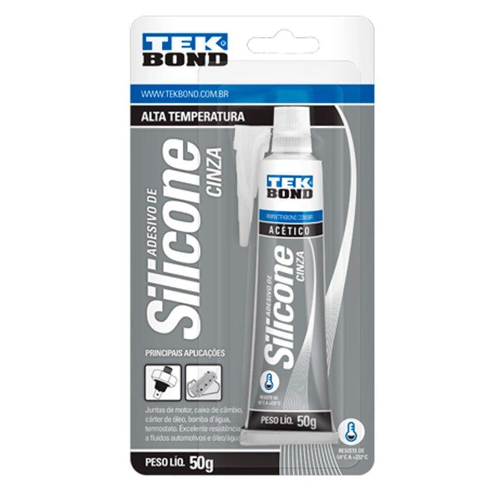 Adesivo de Silicone Ac?tico Cinza de Alta Temperatura 50g-TEKBOND-AC?TICOCINZA