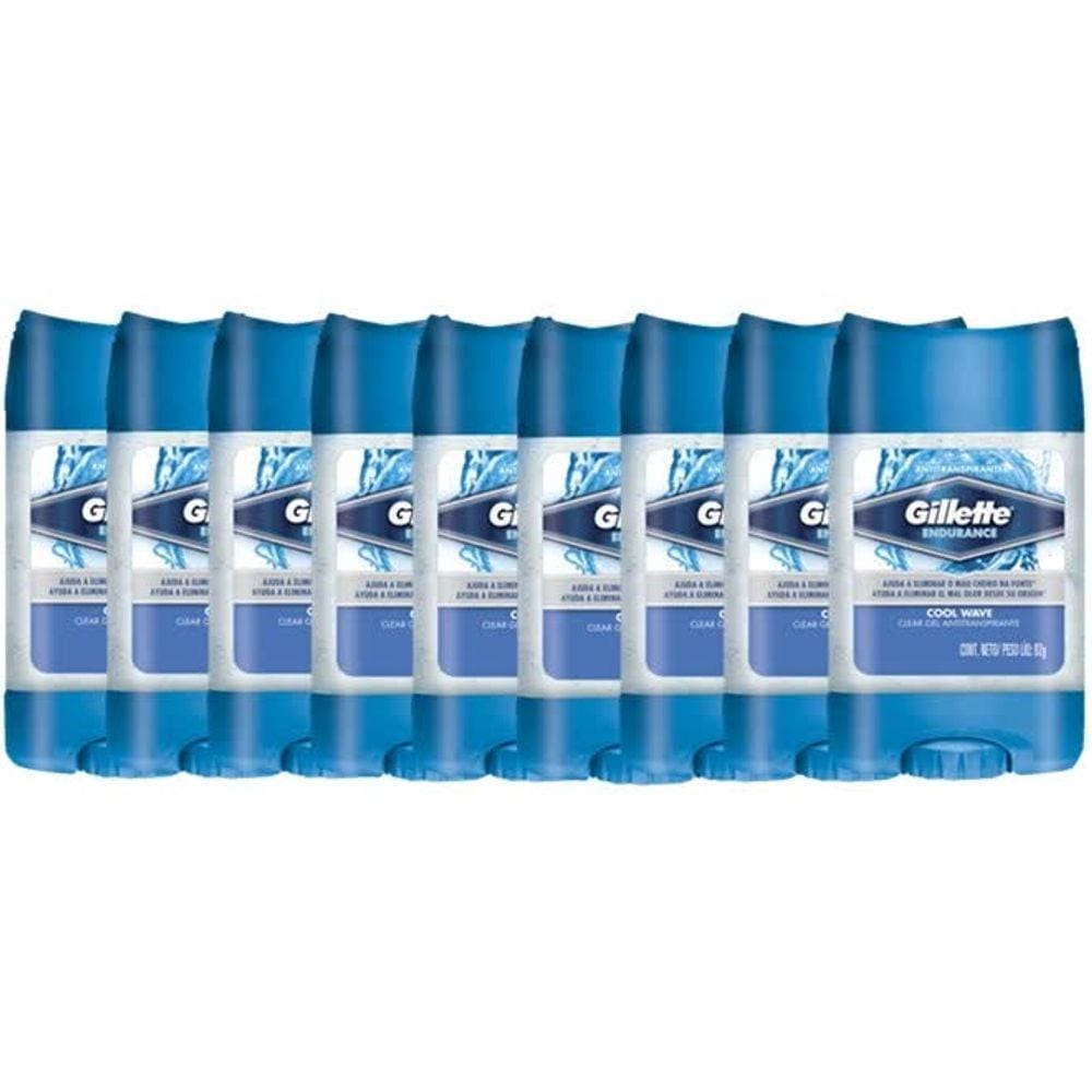 Kit com 9 Desodorantes Clear Gel Cool Wave 82g
