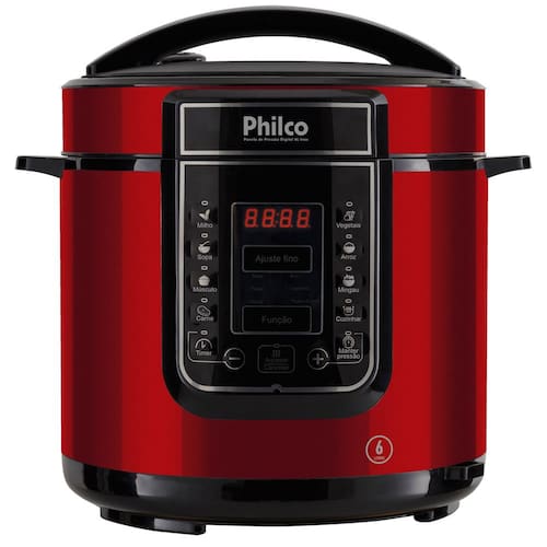 imagem-Panela Elétrica de Pressão Philco PPPV 6L - Vermelha - 220V