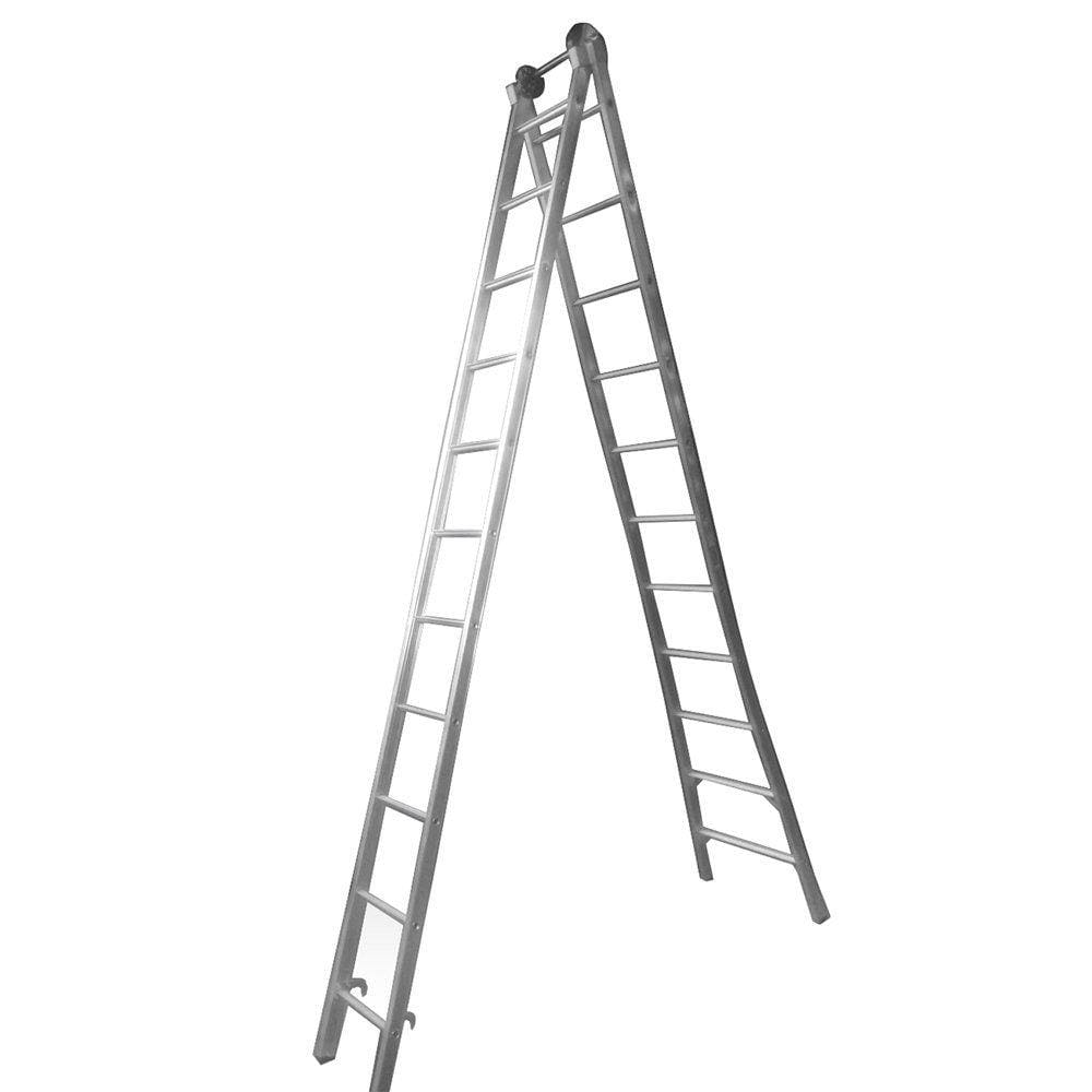 Escada Extensiva 4 em 1 2 x 11 Degraus em Alumínio-REAL ESCADAS-EX11