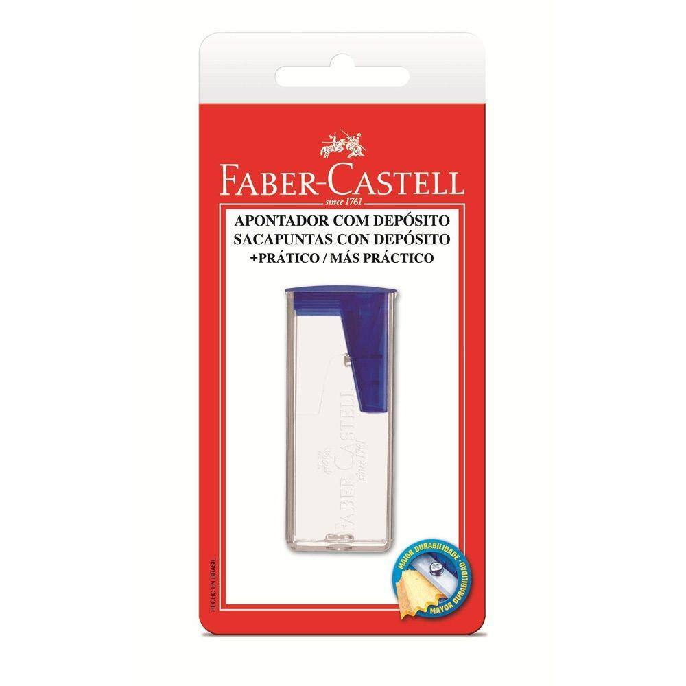 Apontador com Depósito Retangular Faber Castell Cores Sortidas