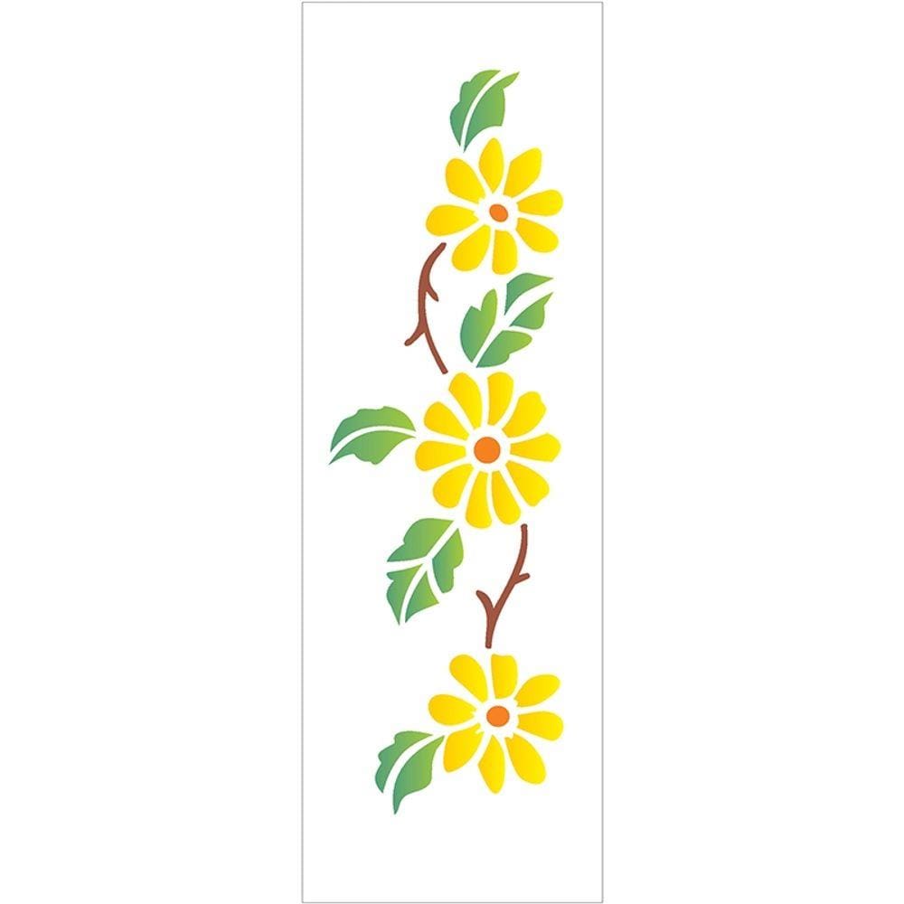 Stencil 10X30 - Flores Girassois (Opa 209)