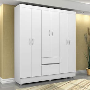 Guarda Roupa Casal 6 Portas 2 Gavetas Flash II Demóbile Branco