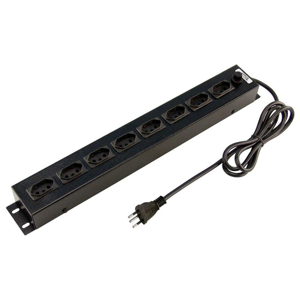 Regua Com 8 Tomadas - Com Filtro De Linha - Para Rack 19 - 20A - Cabo 1,5M - Force Line 0090800001