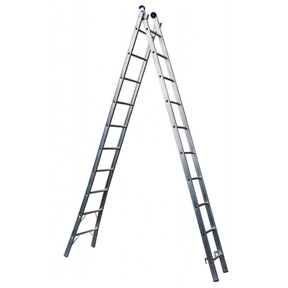 Escada Extensiva 4 em 1 2 x 10 Degraus em Alumínio-REAL ESCADAS-EX10