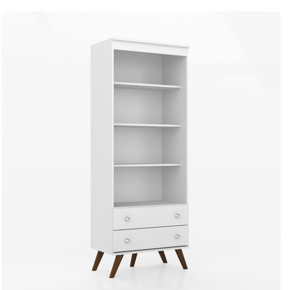 Estante para Livros 2 Gavetas 3 Prateleiras Retrô ESM216 MovelBento